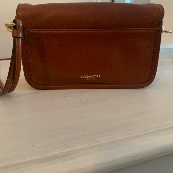 Coach Legacy 19914 Penny Purse Tan Brown Leather Crossbody Turnlock Bag Small - Picture 4 of 10